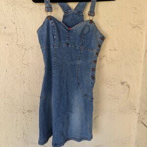 Vintage Y2K Hot Kiss Light Denim Dress Small